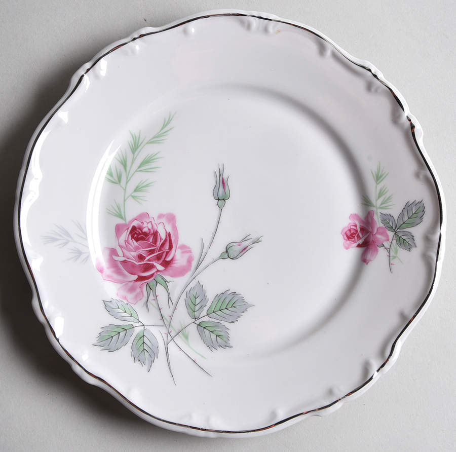 Enchanted Rose Pink Salad Plate by Home Arts-1