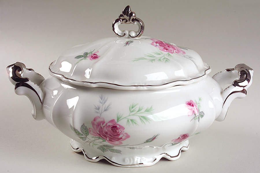 Enchanted Rose Pink Round Covered Vegetable by Home Arts-1