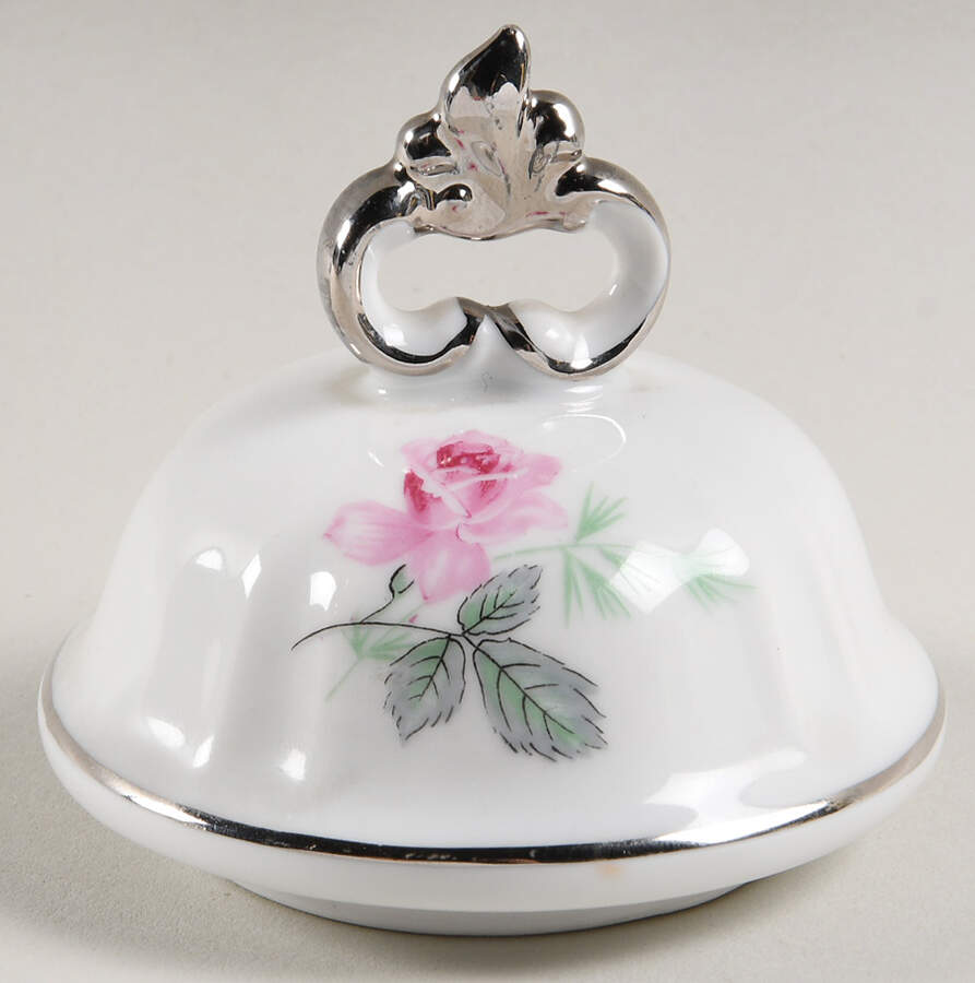 Enchanted Rose Pink Lid for Sugar Bowl by Home Arts-1