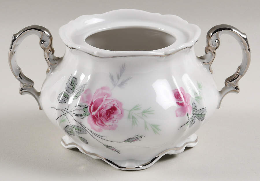 Enchanted Rose Pink Sugar Bowl No Lid by Home Arts-1