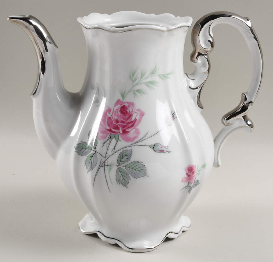Enchanted Rose Pink Coffee Pot No Lid by Home Arts-1