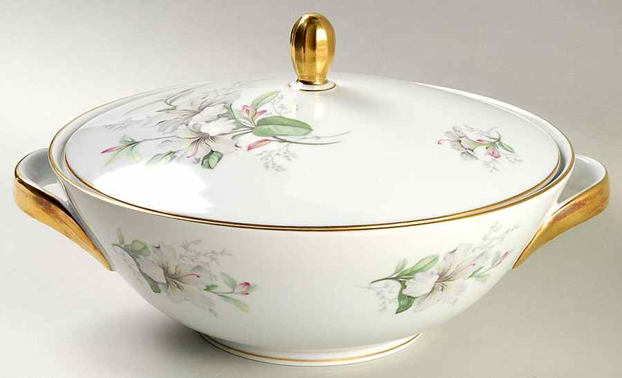 Rhododendron Round Covered Vegetable by Home Arts-1