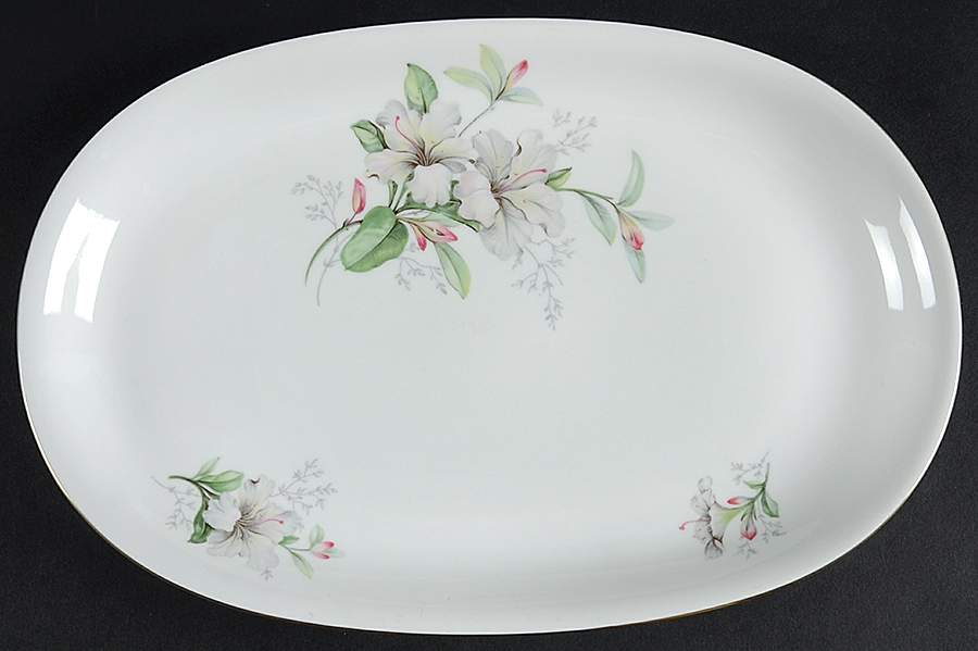 Rhododendron 11" Oval Serving Platter by Home Arts-1