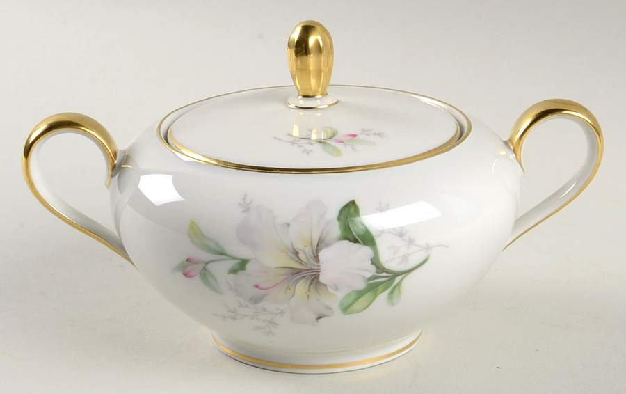 Rhododendron Sugar Bowl & Lid by Home Arts-1