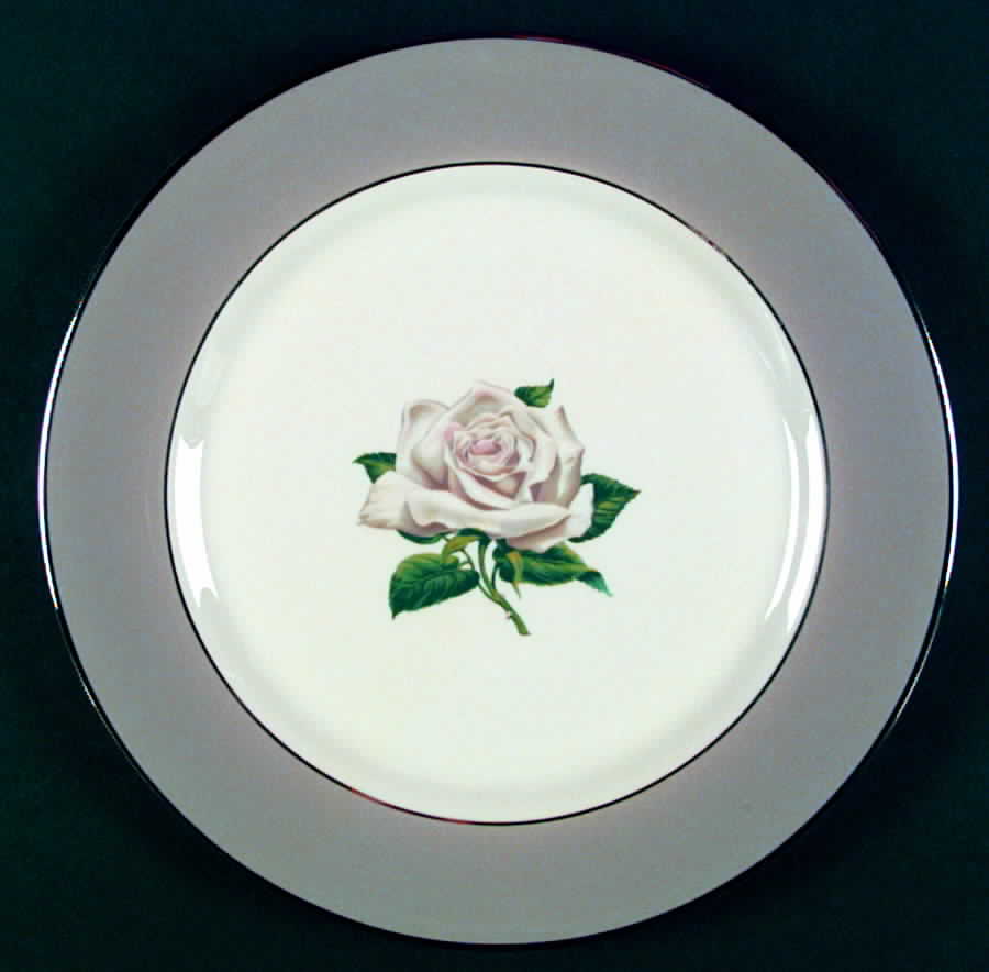 White Rose Dinner Plate by Hope Chest-1