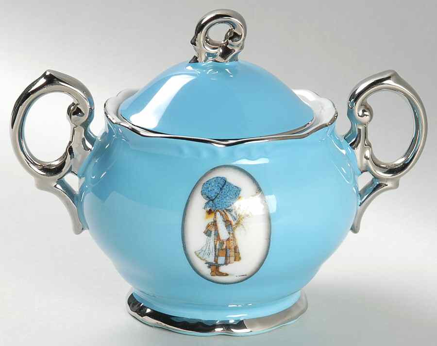 Blue Girl(Platinum) Sugar Bowl & Lid by Holly Hobbie-1
