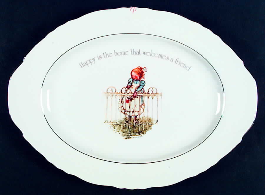 Girl with Rose 14" Oval Serving Platter by Holly Hobbie-1