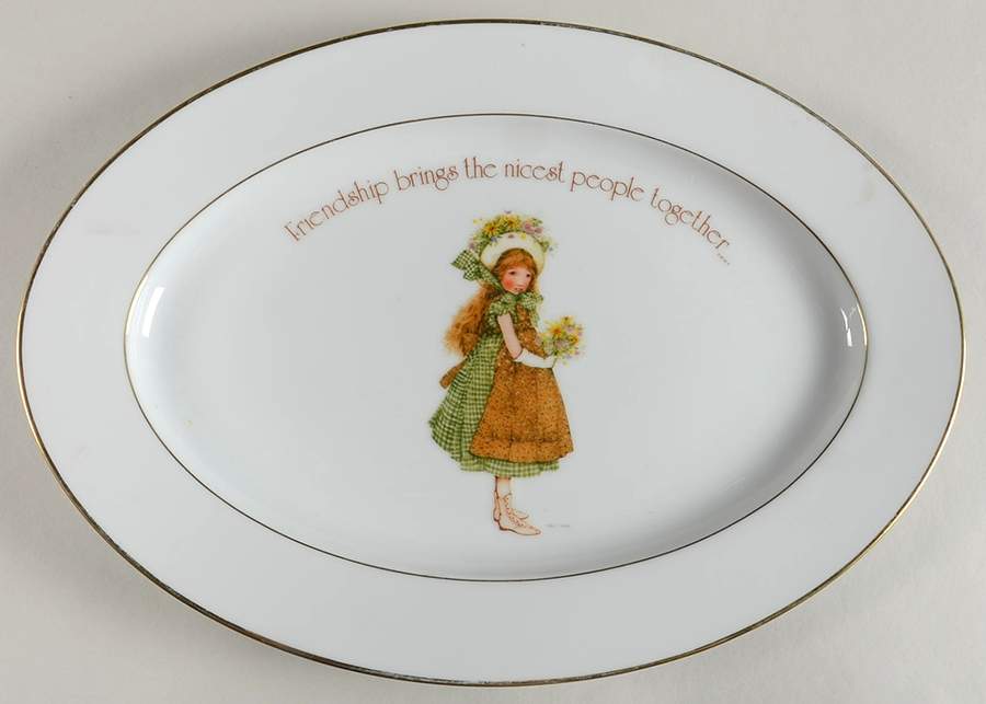 Green Girl 14" Oval Serving Platter by Holly Hobbie-1