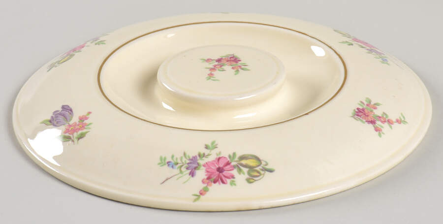 Priscilla Cream and White (Smooth) Lid for Round Vegetable by Household Institute-1