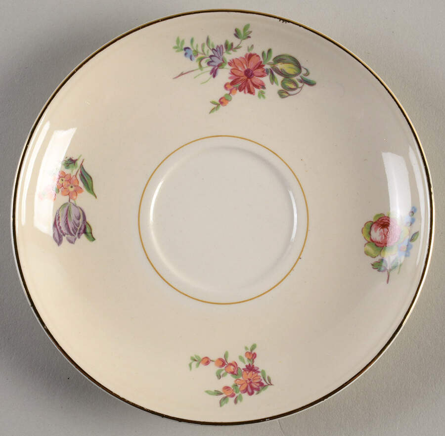 Priscilla Cream and White (Smooth) Saucer by Household Institute-1