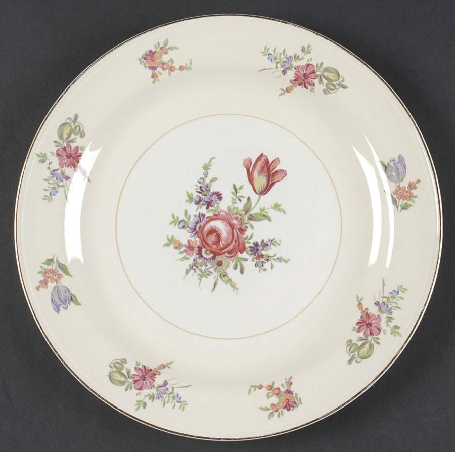 Priscilla Cream and White (Smooth) Luncheon Plate by Household Institute-1