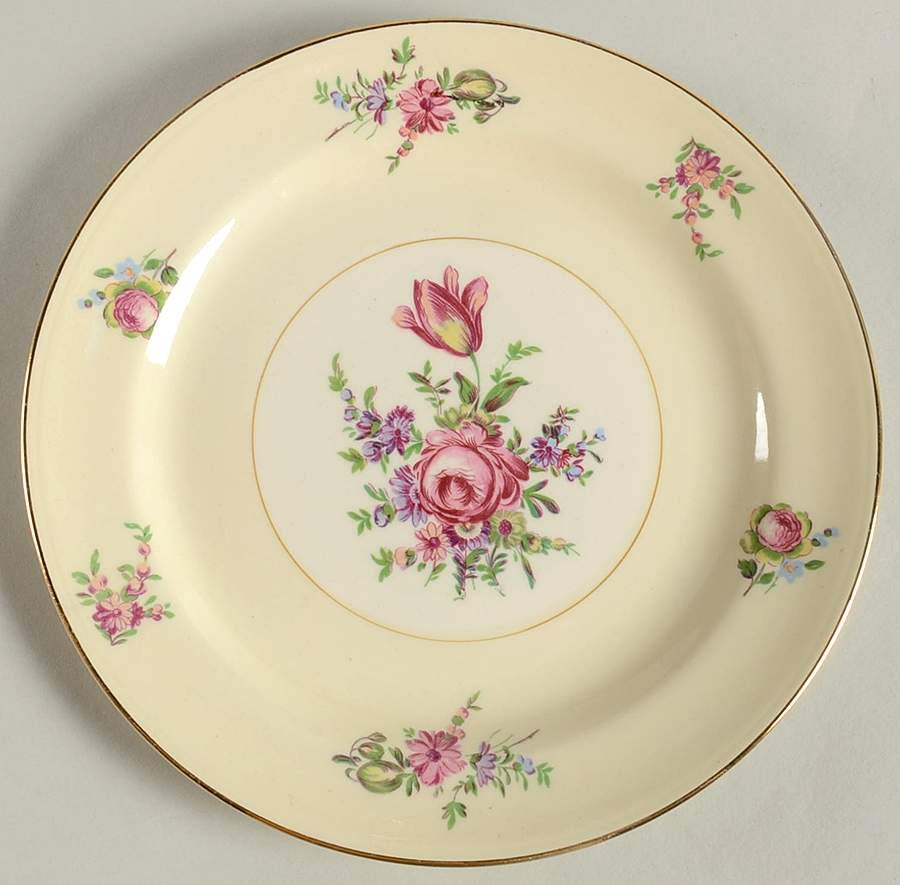 Priscilla Cream and White (Smooth) Salad Plate by Household Institute-1