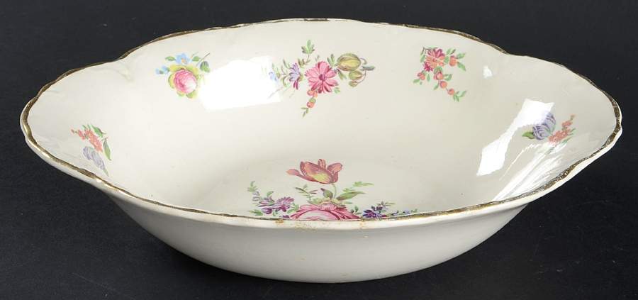 Priscilla Cream (Scalloped) 9" Oval Vegetable Bowl by Household Institute-1