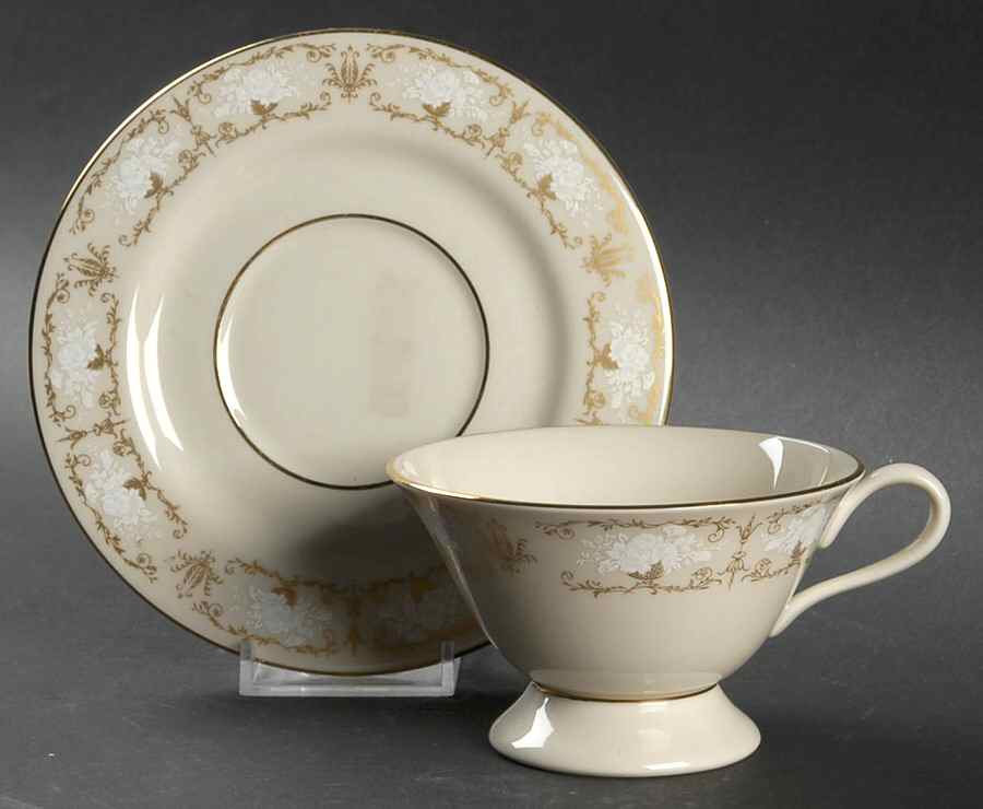 Brentwood Castles Footed Cup & Saucer Set by Hom Ec China-1