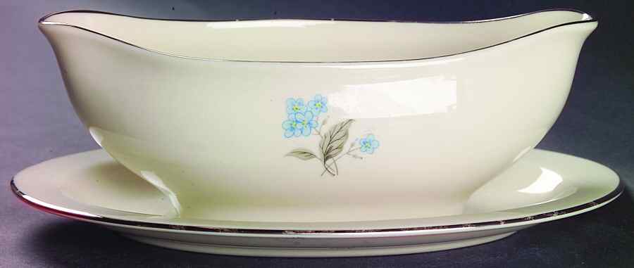 Breath of Spring Gravy Boat with Attached Underplate by Hom Ec China-1