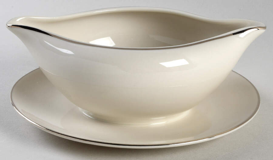 Harmony Gravy Boat with Attached Underplate by Hom Ec China-1