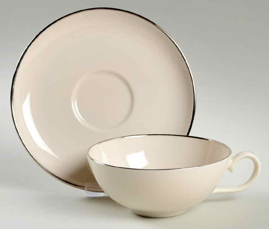 Harmony Flat Cup & Saucer Set by Hom Ec China-1