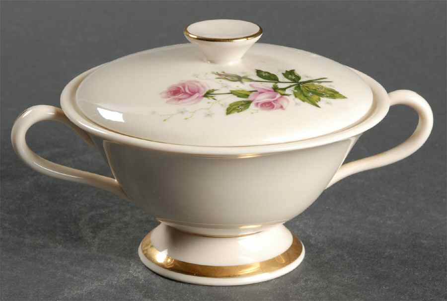 Provincial Rose Sugar Bowl & Lid by Hom Ec China-1