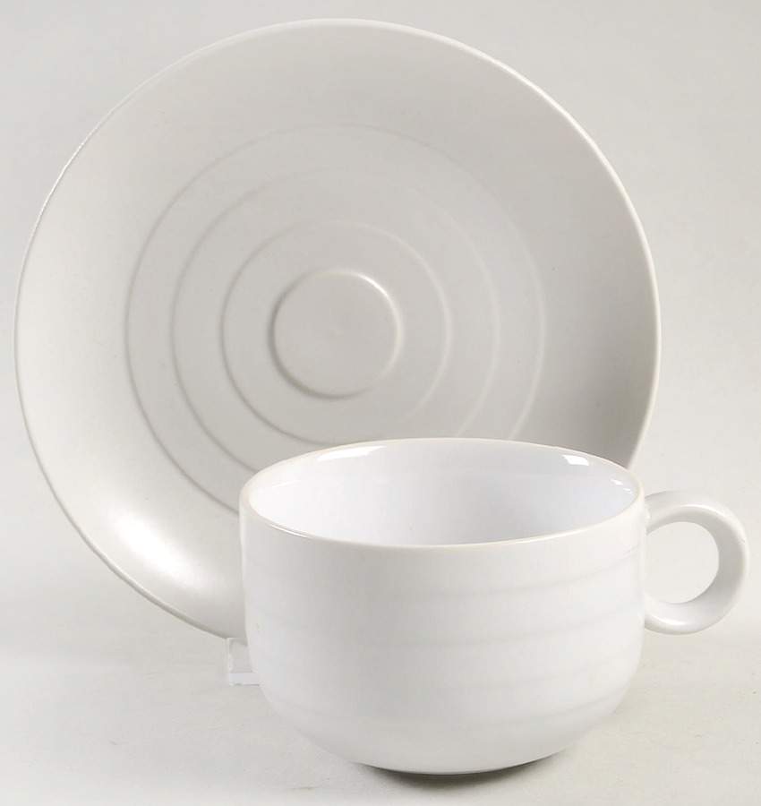 Swan Lake Grey Flat Cup & Saucer Set by Hornsea-1