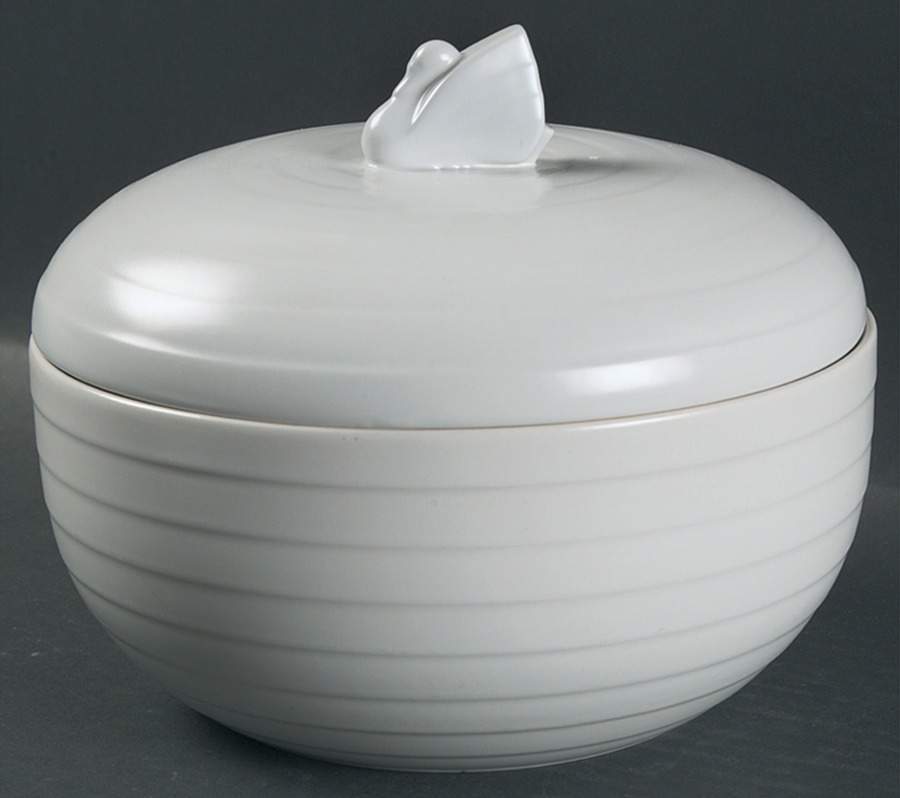 Swan Lake Grey Round Covered Vegetable by Hornsea-1
