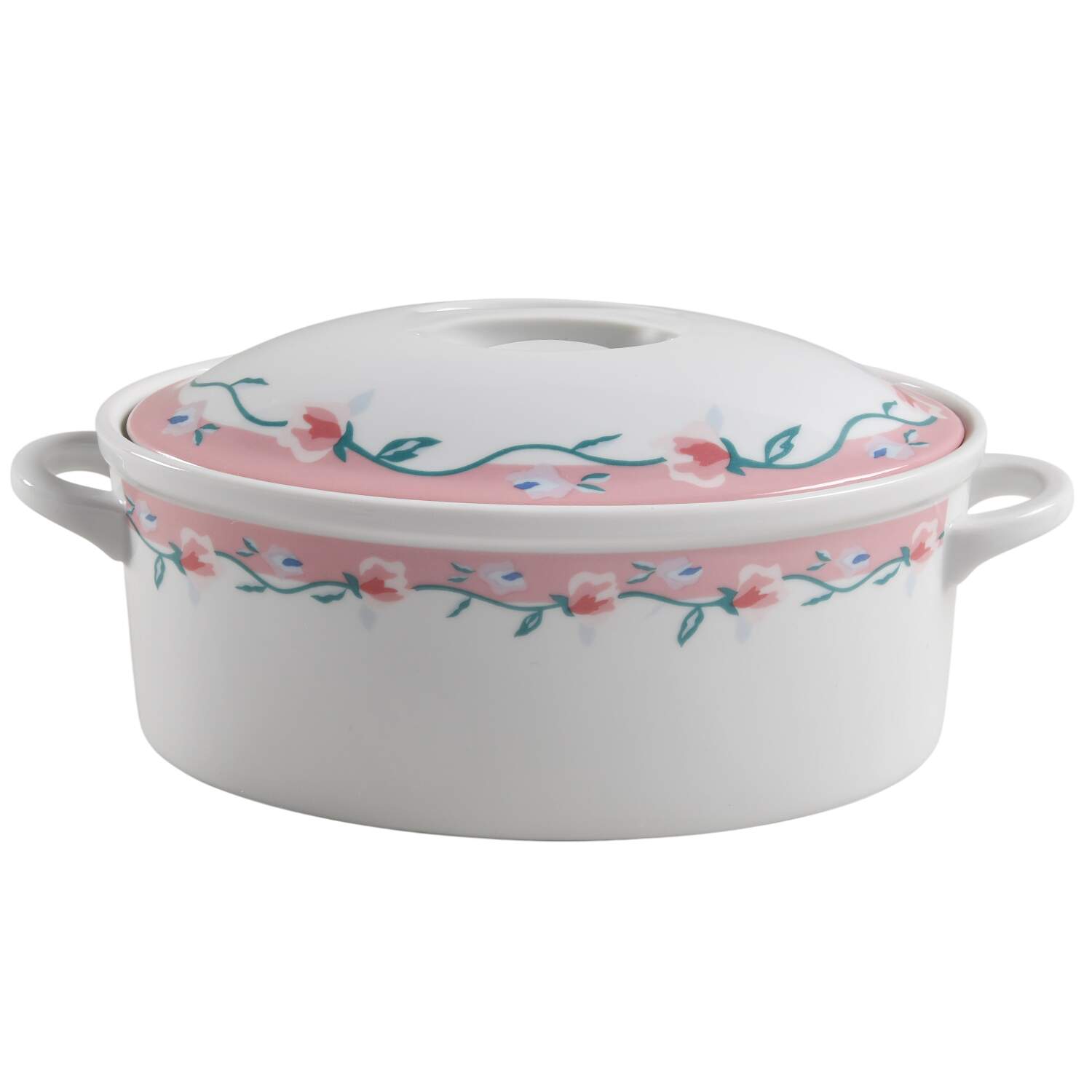 Harmony Rose Oval Covered Vegetable by Home Settings-1