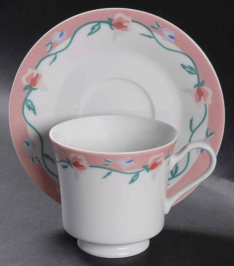 Harmony Rose Footed Cup & Saucer Set by Home Settings-1
