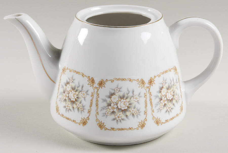 Elegance (Gold Trim) Teapot No Lid by Happy Home-1