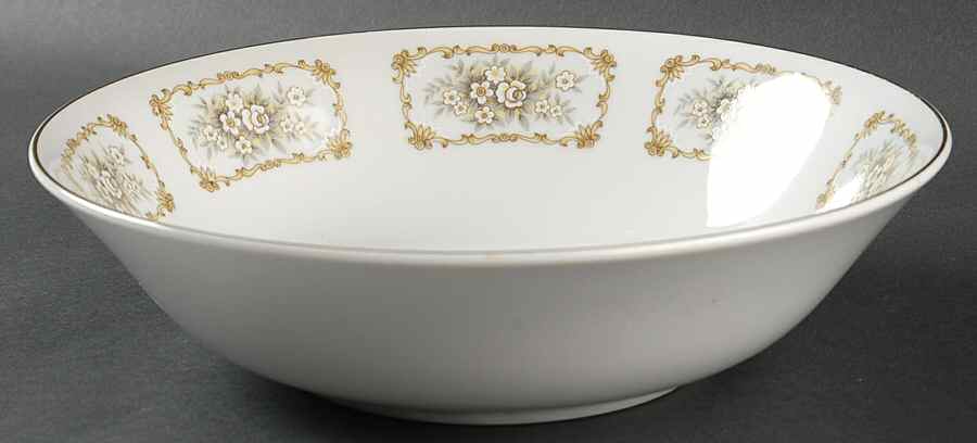 Elegance (Gold Trim) 9" Round Vegetable Bowl by Happy Home-1