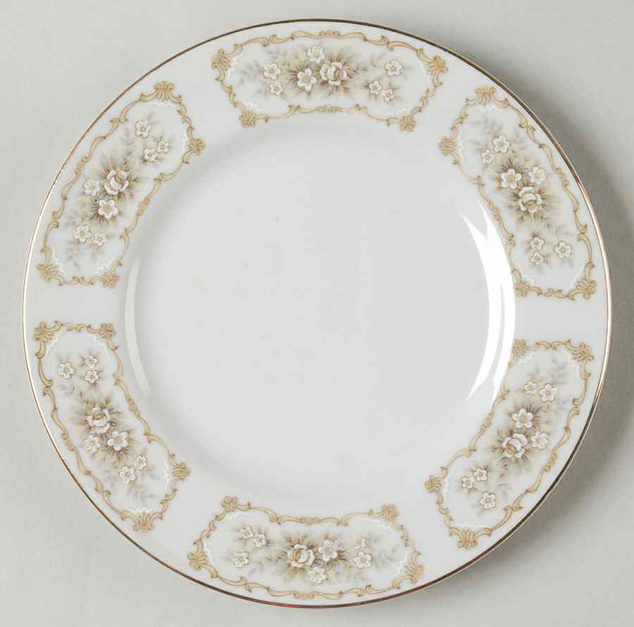 Elegance (Gold Trim) Bread & Butter Plate by Happy Home-1