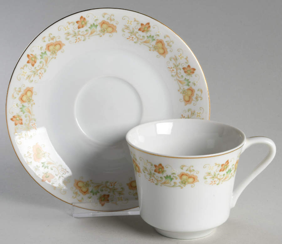 Spring Garden Flat Cup & Saucer Set by Happy Home-1