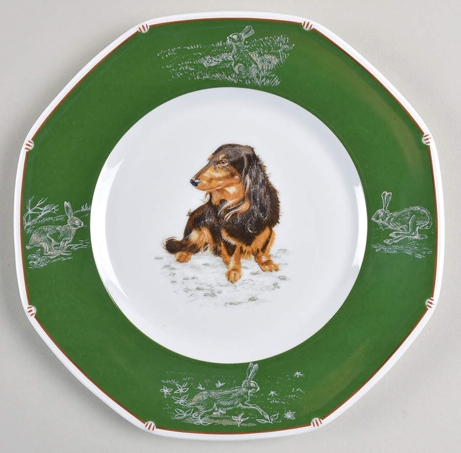 Chasse Hunter Green Salad/Dessert Plate by Hermes-1