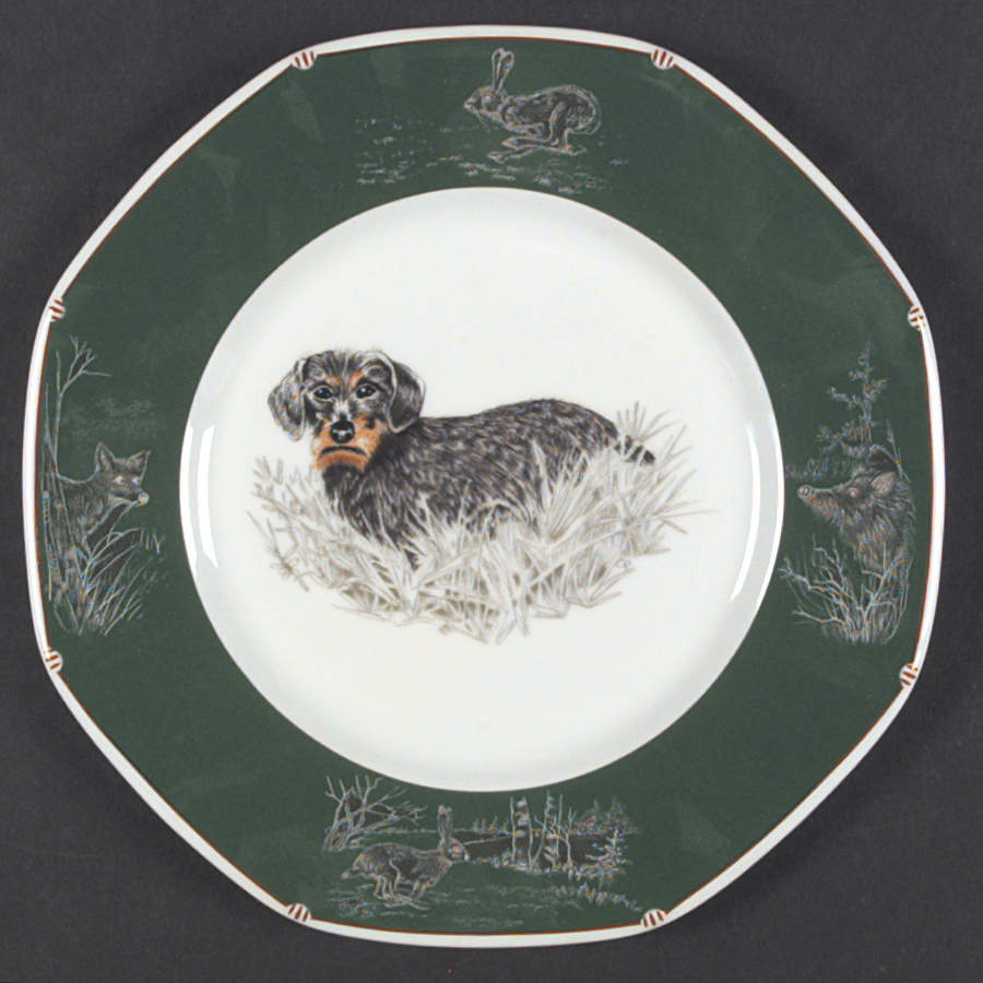 Chasse Hunter Green Salad/Dessert Plate by Hermes-1