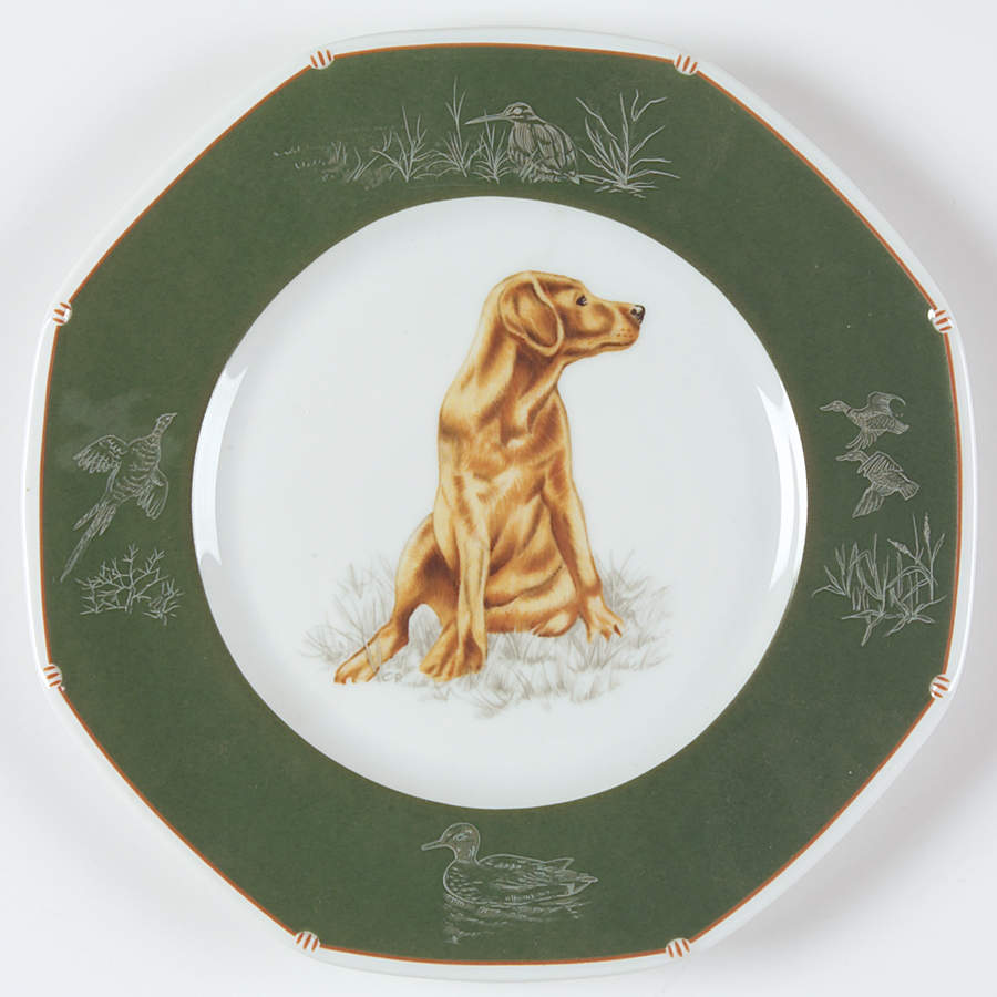 Chasse Hunter Green Salad/Dessert Plate by Hermes-1