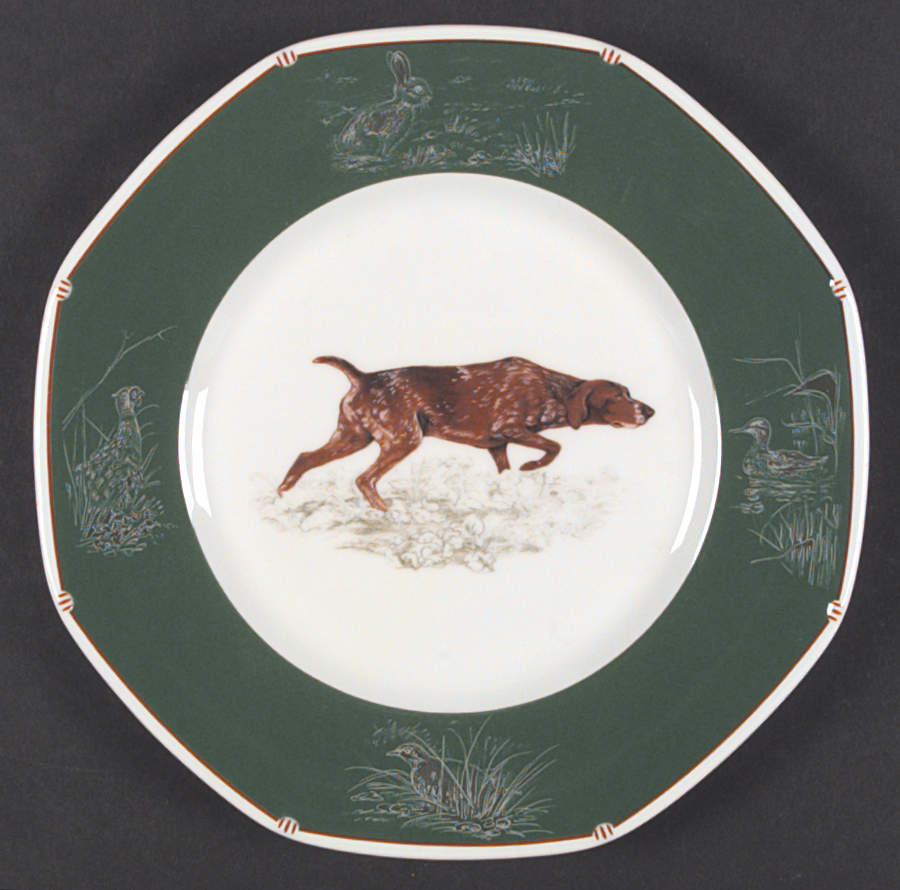 Chasse Hunter Green Salad/Dessert Plate by Hermes-1