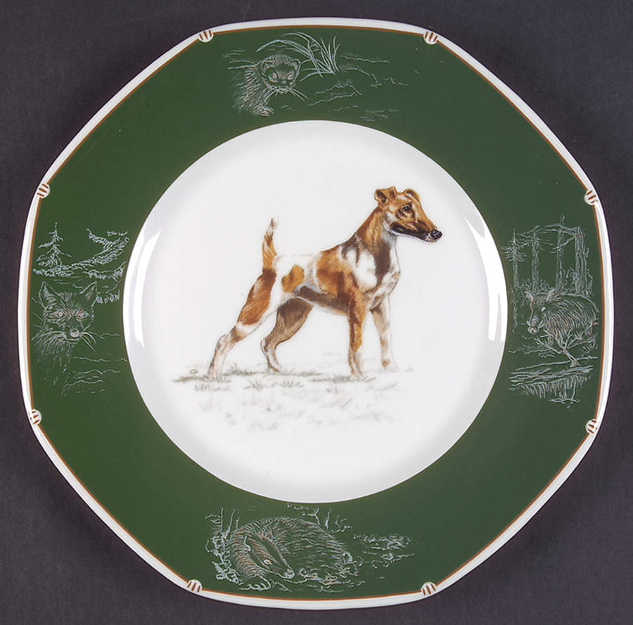 Chasse Hunter Green Salad/Dessert Plate by Hermes-1