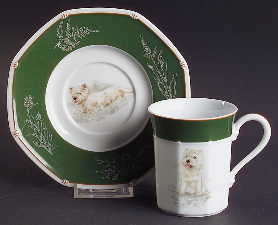 Chasse Hunter Green Flat Cup & Saucer Set by Hermes-1