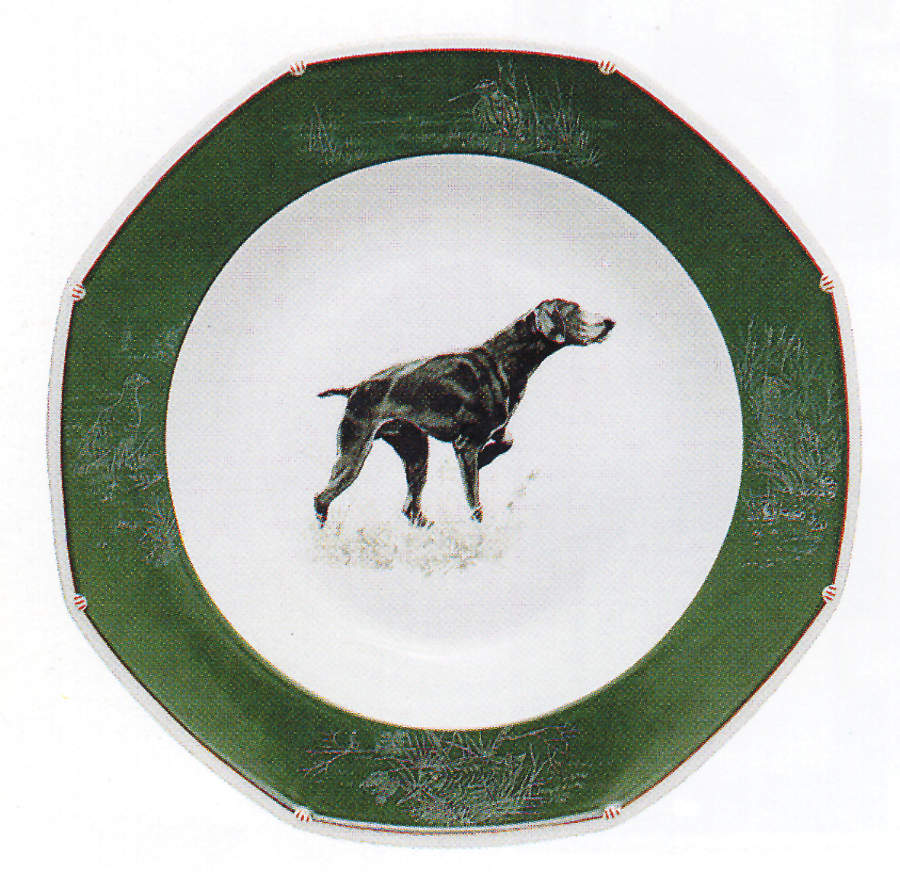 Chasse Hunter Green Deep Round Platter by Hermes-1