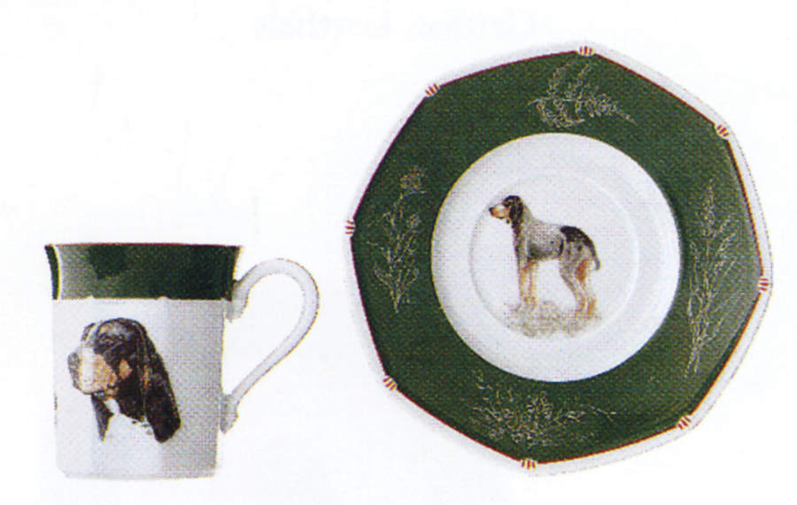 Chasse Hunter Green Flat Cup & Saucer Set by Hermes-1