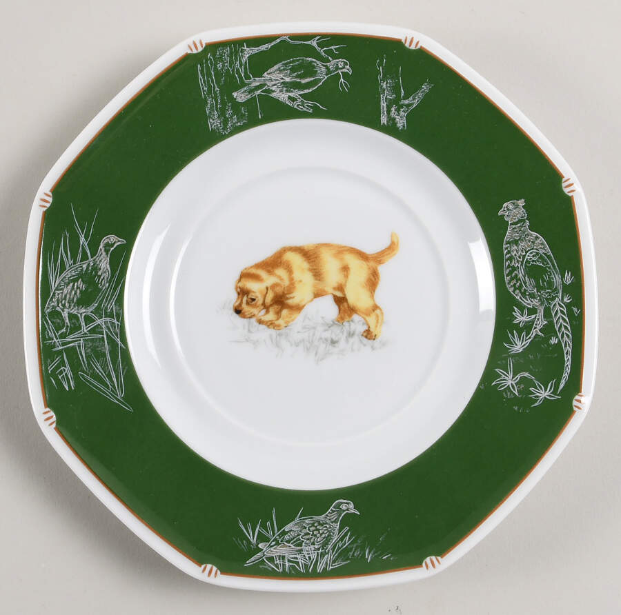 Chasse Hunter Green Saucer for Breakfast Cup by Hermes-1