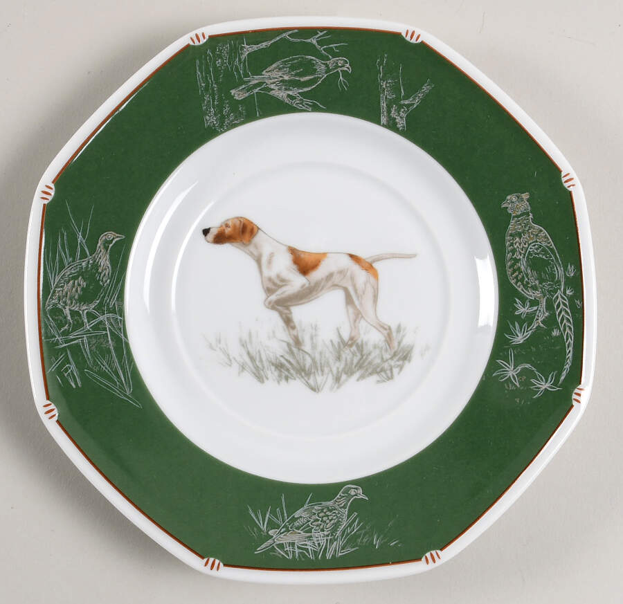 Chasse Hunter Green Saucer for Breakfast Cup by Hermes-1