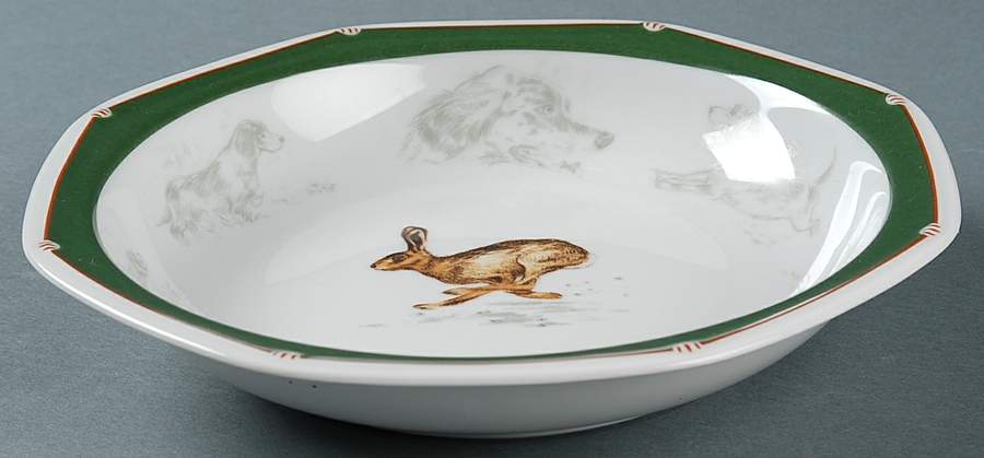 Chasse Hunter Green Soup/Cereal Bowl by Hermes-1