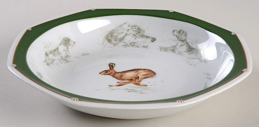 Chasse Hunter Green Soup/Cereal Bowl by Hermes-1
