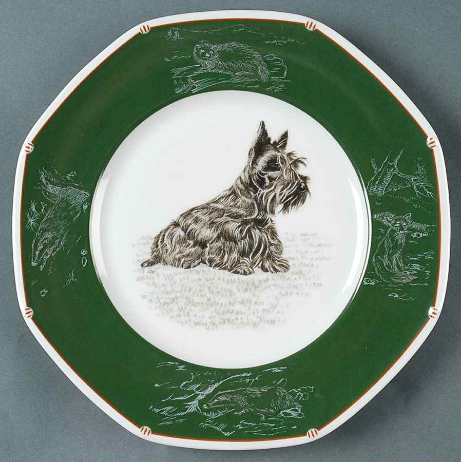 Chasse Hunter Green Salad/Dessert Plate by Hermes-1