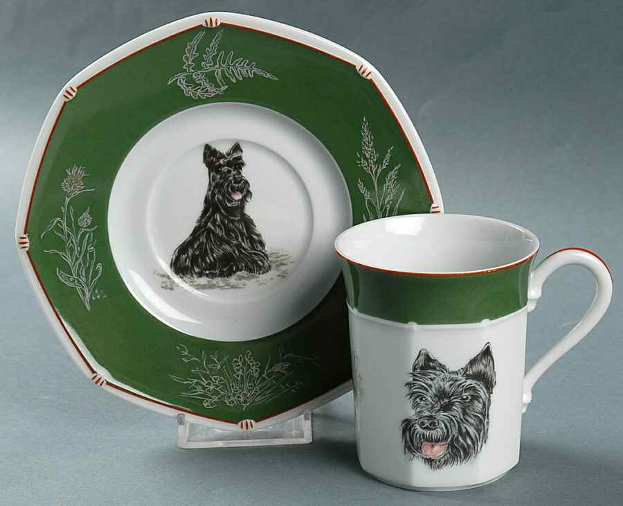Chasse Hunter Green Flat Cup & Saucer Set by Hermes-1