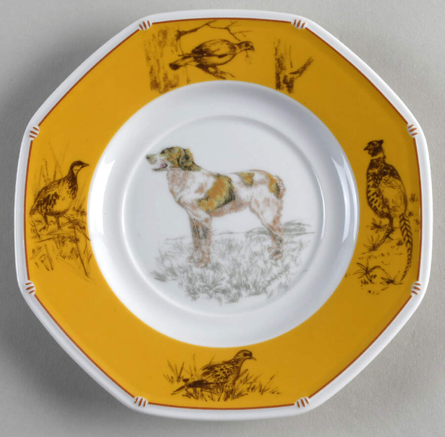 Chasse Yellow Saucer for Breakfast Cup by Hermes-1