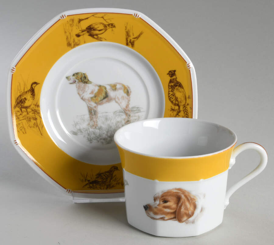 Chasse Yellow Breakfast Cup & Saucer Set by Hermes-1