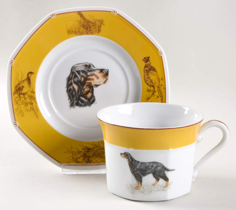 Chasse Yellow Breakfast Cup & Saucer Set by Hermes-1