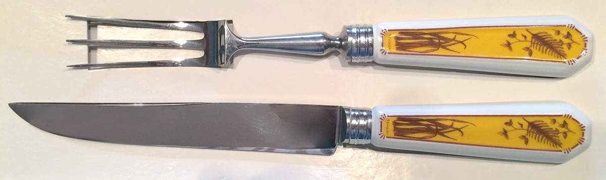 Chasse Yellow 2-Piece Carving Set by Hermes-1