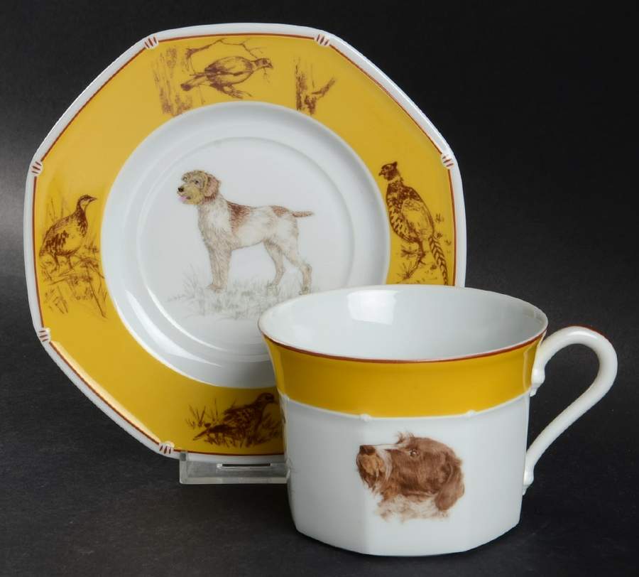 Chasse Yellow Breakfast Cup & Saucer Set by Hermes-1