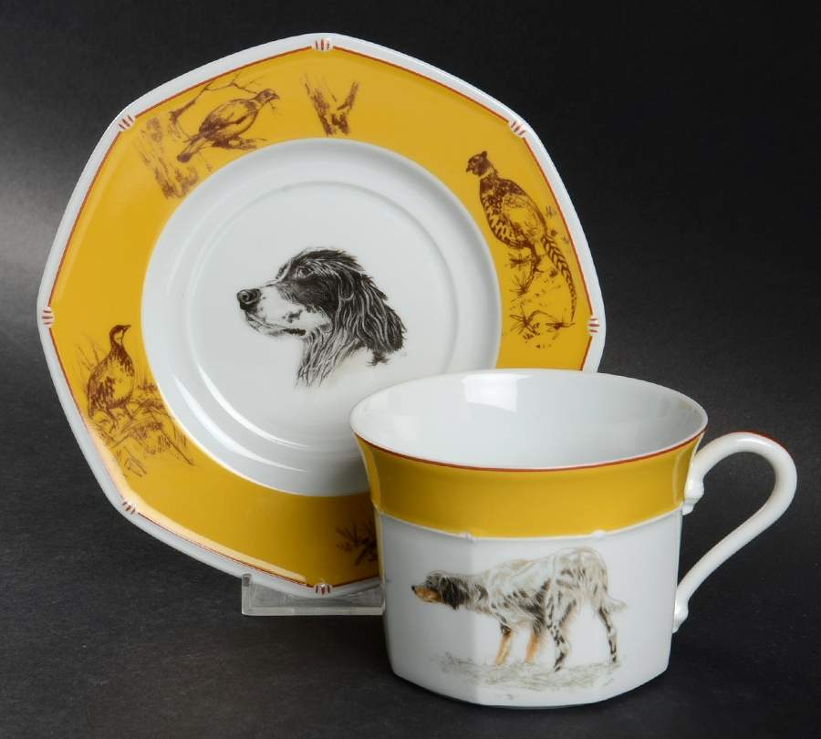 Chasse Yellow Breakfast Cup & Saucer Set by Hermes-1